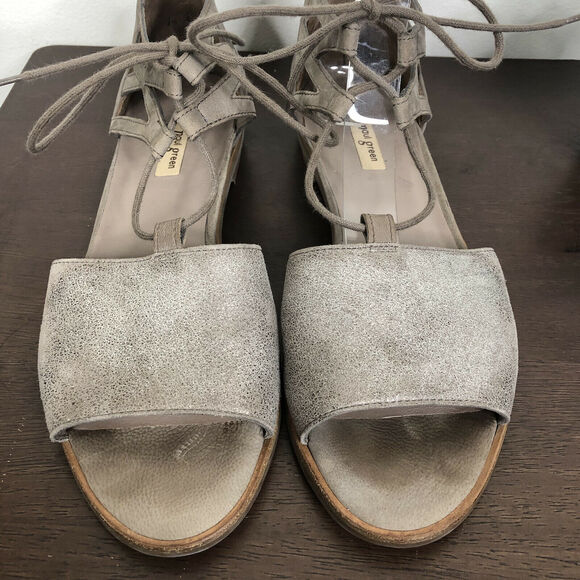 Paul Green Morea Lace Up Sandals in Smoke/Truffle Leather 7 (UK 4.5) - Picture 2 of 6